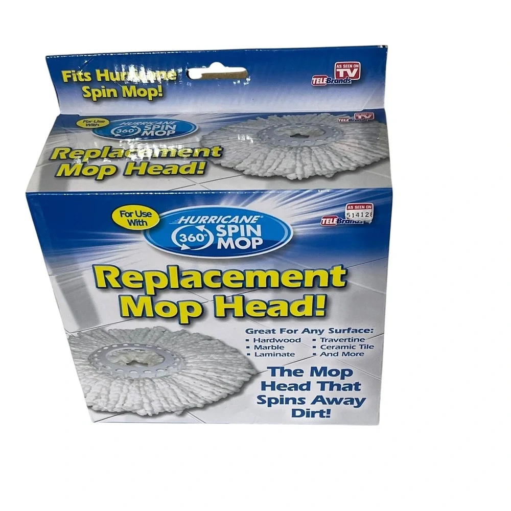 Hurricane 360 Spin Mop Replacement Mop Head Microfiber Machine Washable NEW